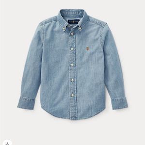 NWT Polo Ralph Lauren Long Sleeve Chambray Button Down Shirt Size 8
